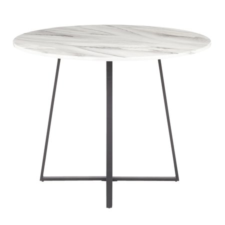 Lumisource Cosmo Dining Table in Black Metal and White Marble Top DT-COSMO2 BKWMB